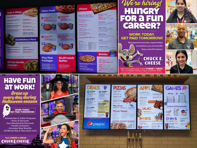Chuck E. Cheese Menu