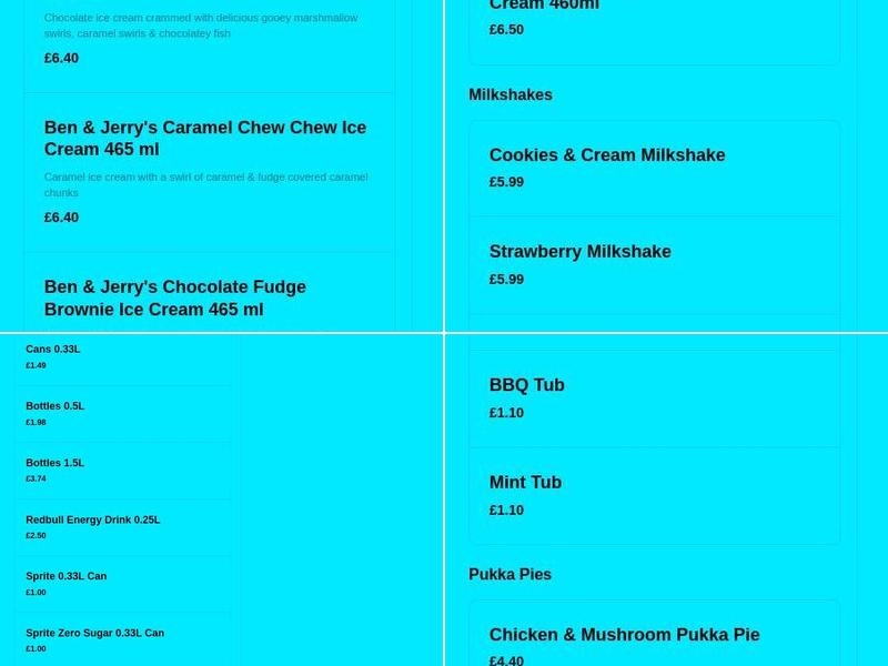 Ellistown Fish & Chips Menu