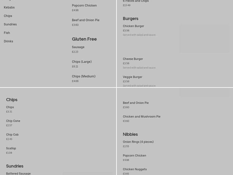 Queens Fish & Chips Menu