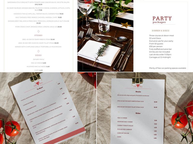 The Bull Hotel in Wrotham, Sevenoaks Menu