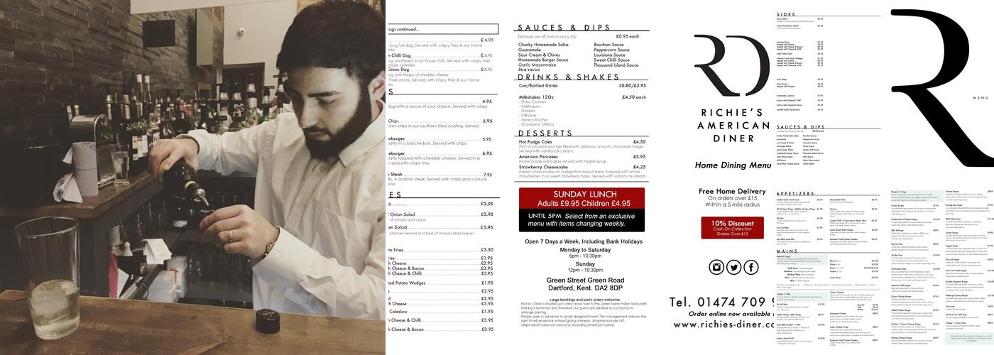 Richie's Diner Menu