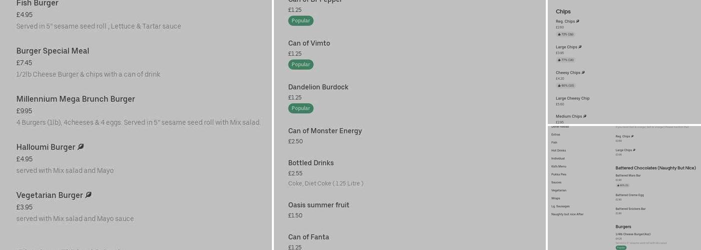 Millennium Fish Bar Menu