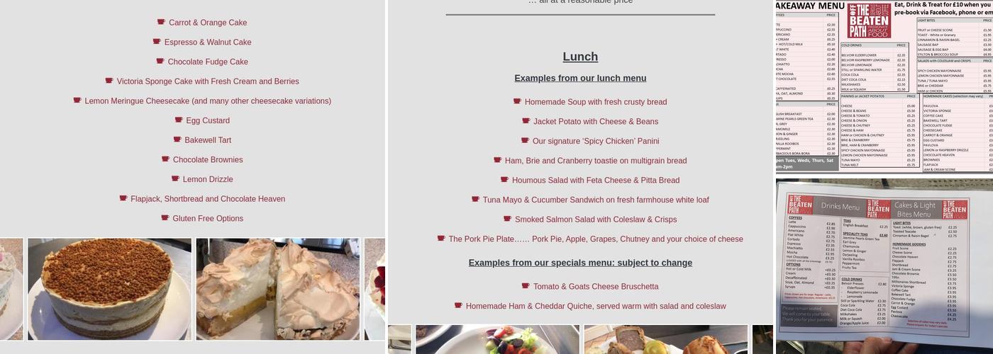 Off The Beaten Path Menu