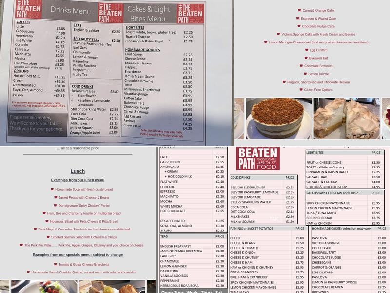 Off The Beaten Path Menu