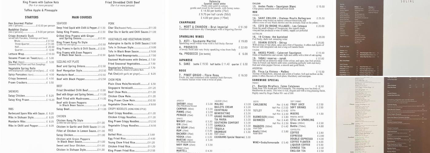 Han Chinese Cuisine Menu