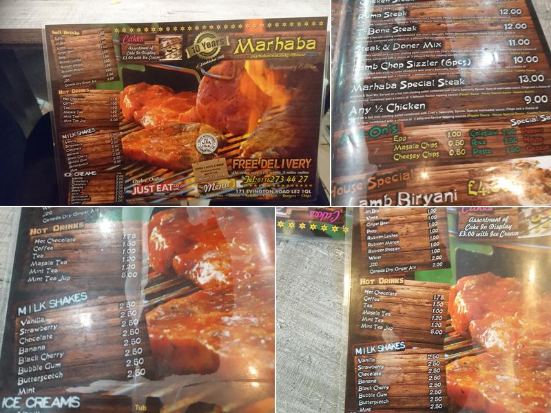 Marhaba Steaks And Grill Menu