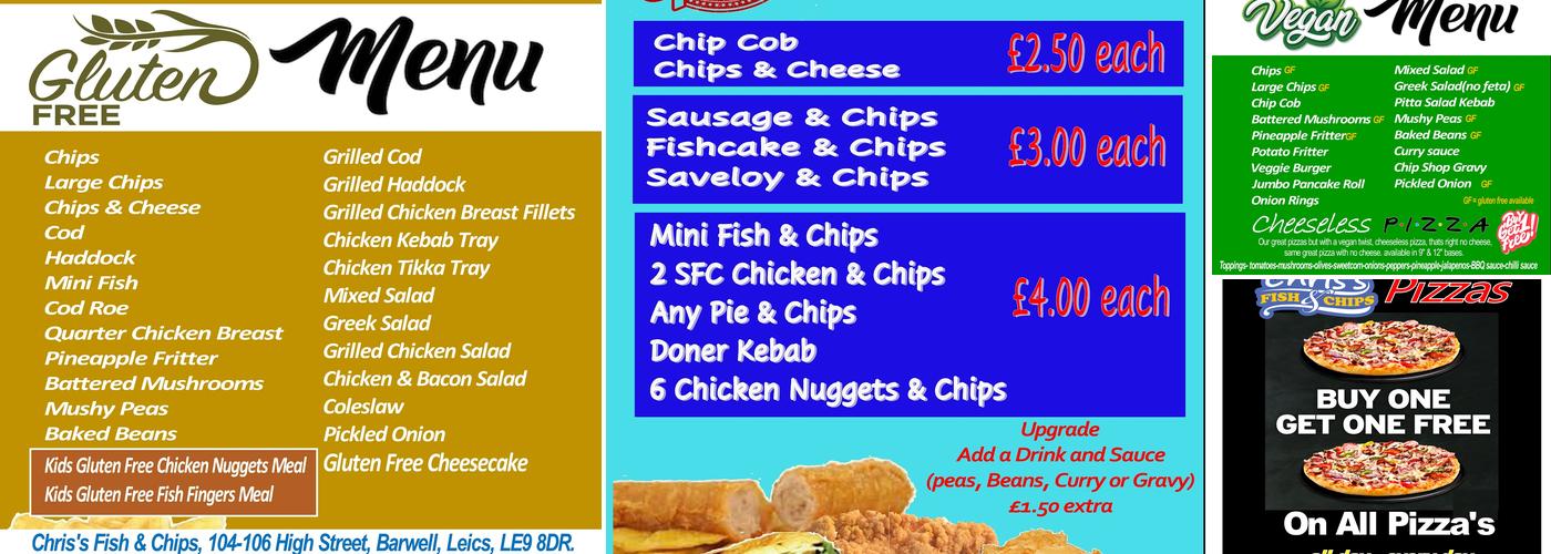 Chris's Fish and Chips Menu