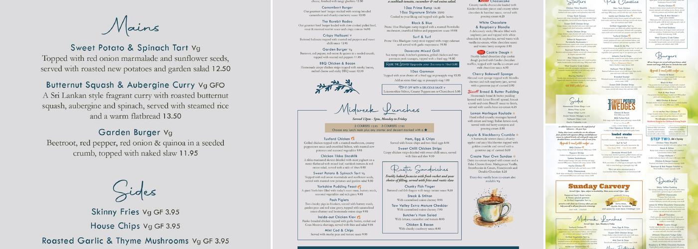 The Dovecote Menu