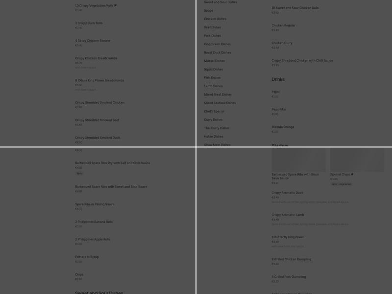 New Lucky Dragon Menu