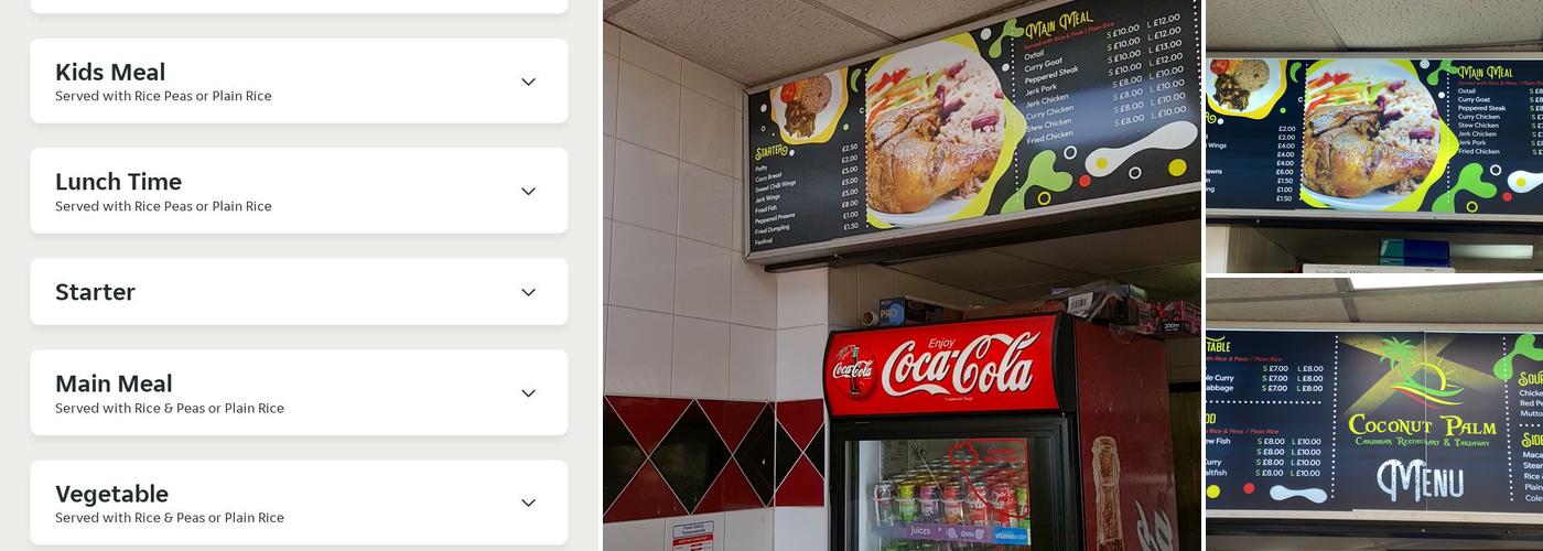 Coconut Palm Jerk Centre Menu