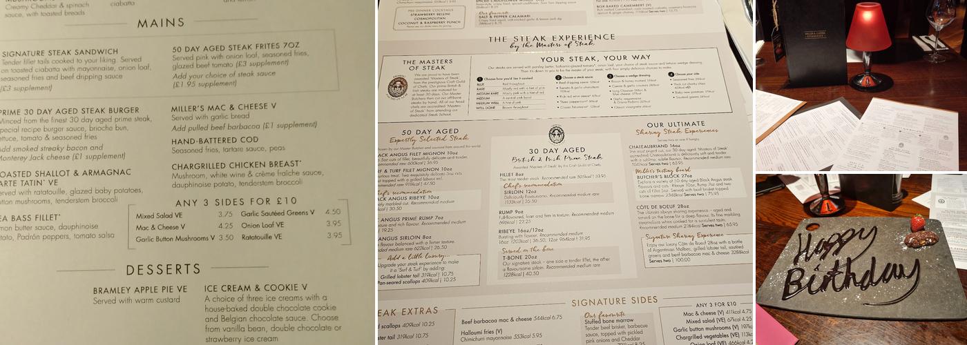 Miller & Carter Rothley Menu
