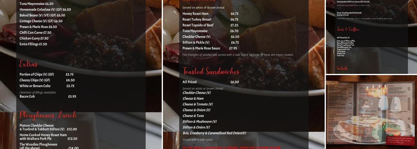 The Woodman's Stroke Menu