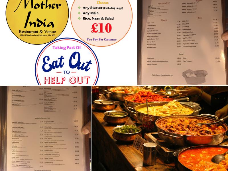 Mother India Restaurant and Function Room Menu