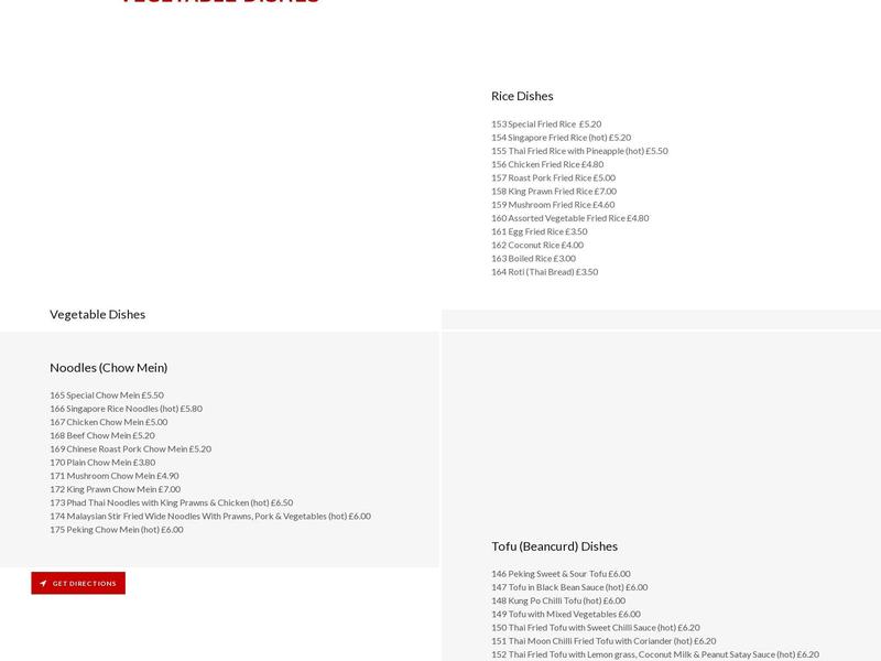 Jasmin Oriental Menu