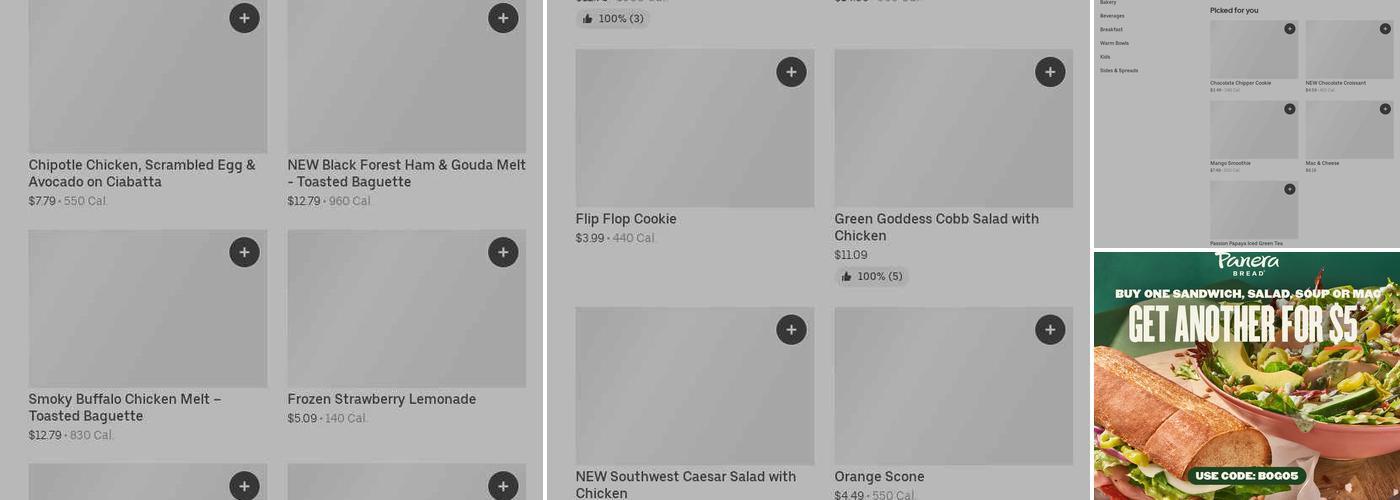 Panera Bread Menu