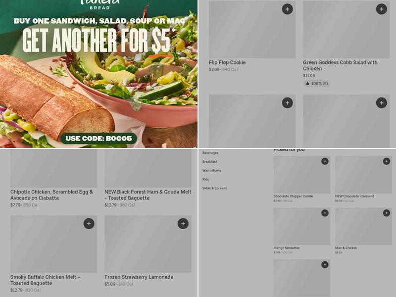 Panera Bread Menu