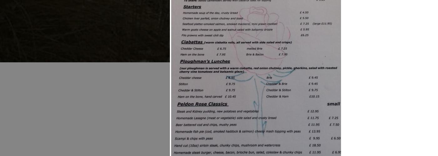 Peldon Rose Inn Menu