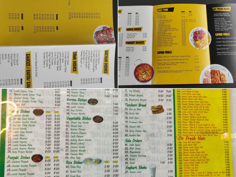 Billal's Karahi and Grill Leicester Menu