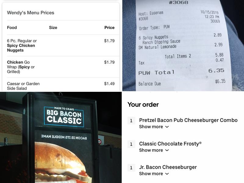 Wendy's Menu