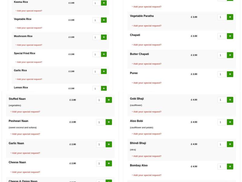 Saagar Indian Takeaway Menu