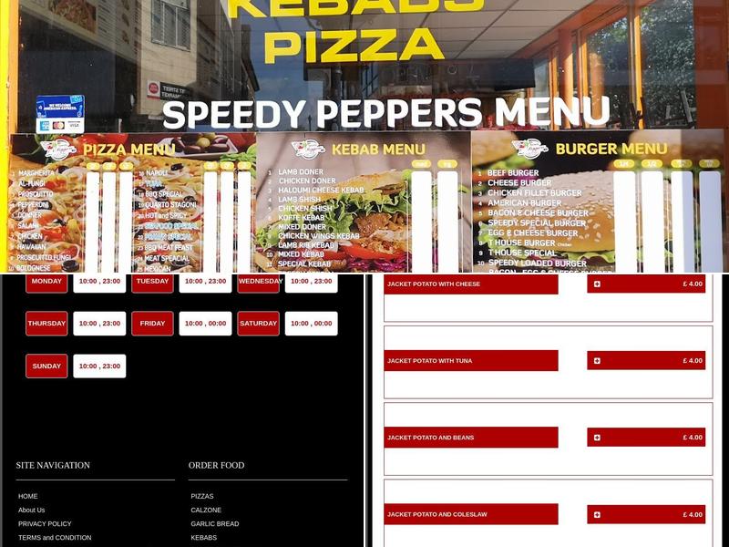Speedy Peppers Menu