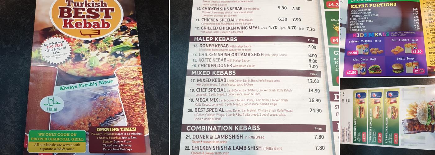 Turkish Best Kebab Menu