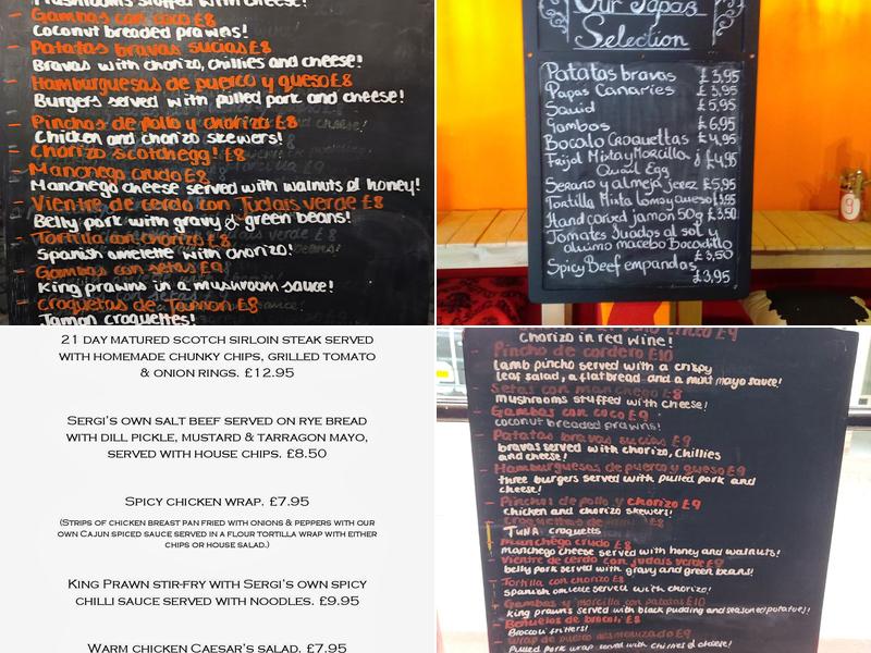 Sergis Tapas Bar Menu