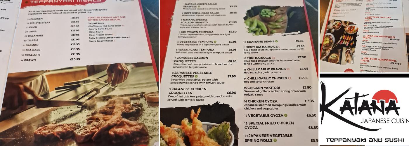 KATANA Japanese Cuisine (Teppanyaki & sushi) Menu
