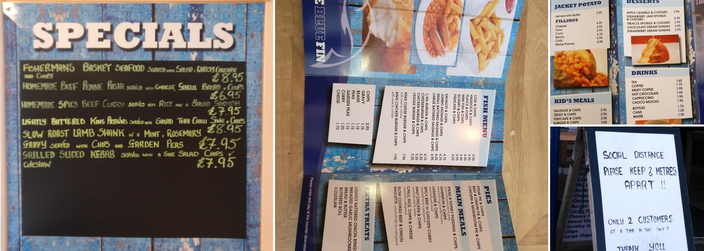 Blue Fin Fish Bar Menu