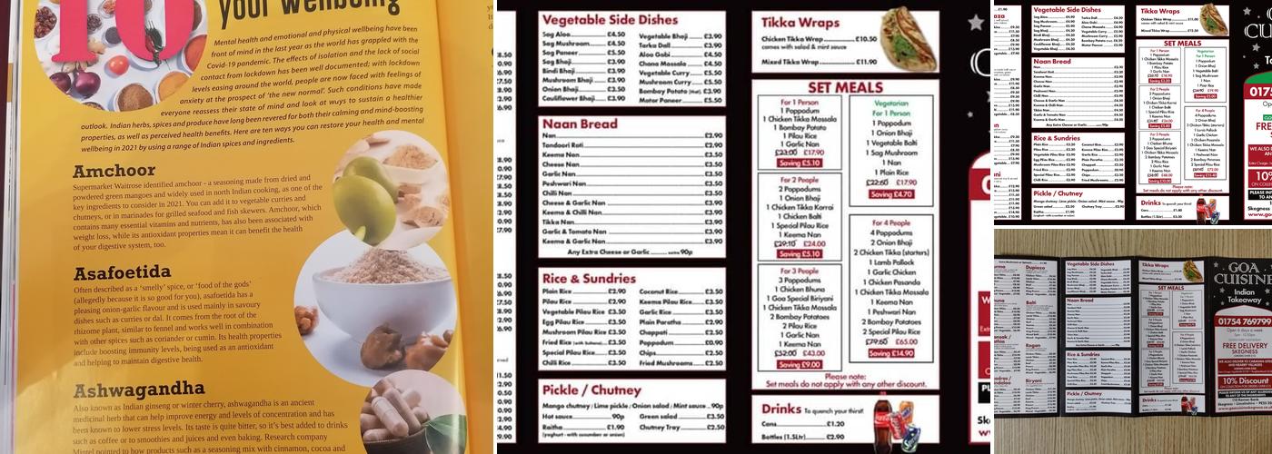 Goa Cuisine Menu