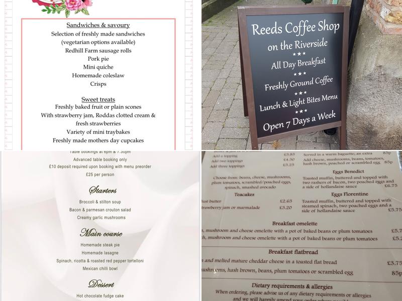 Reeds Coffee Shop Menu