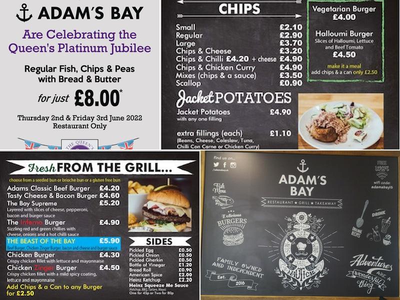 Adam's Bay Menu