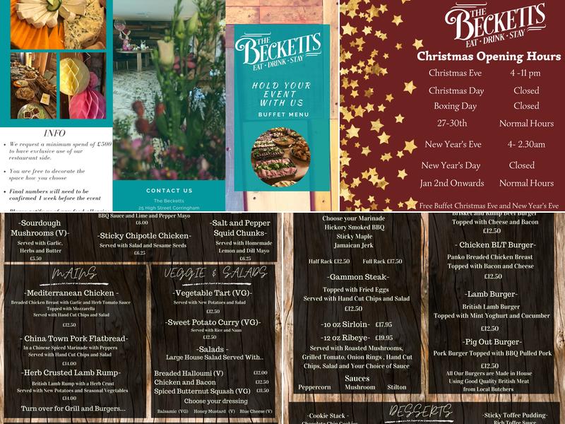 The Becketts ( Beckett Arms ) Menu