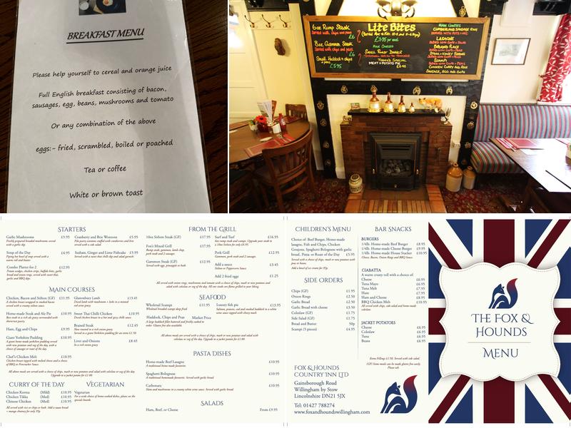 Fox & Hounds Menu