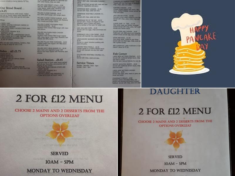 The Miller's Daughter Menu