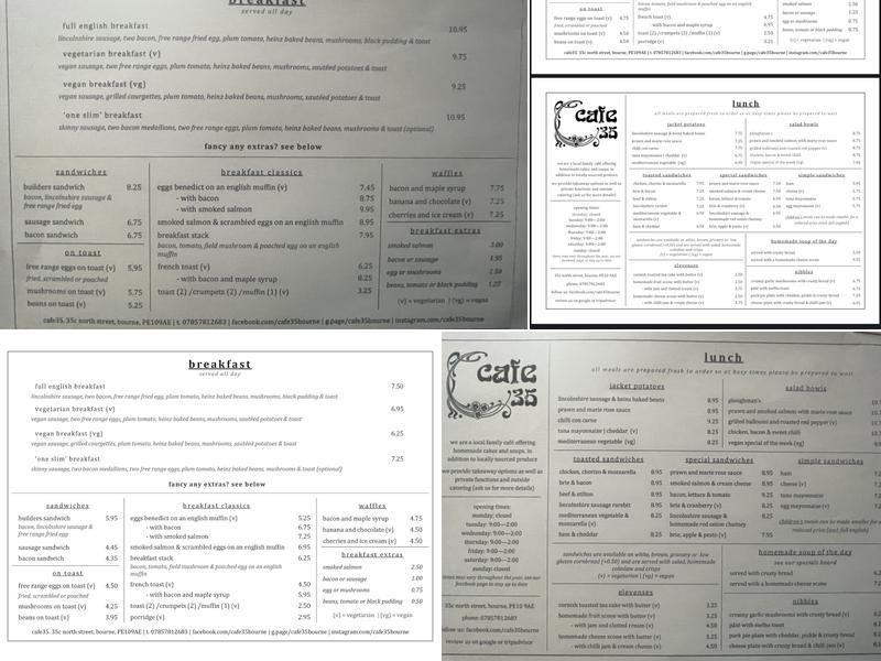 Cafe 35 Menu