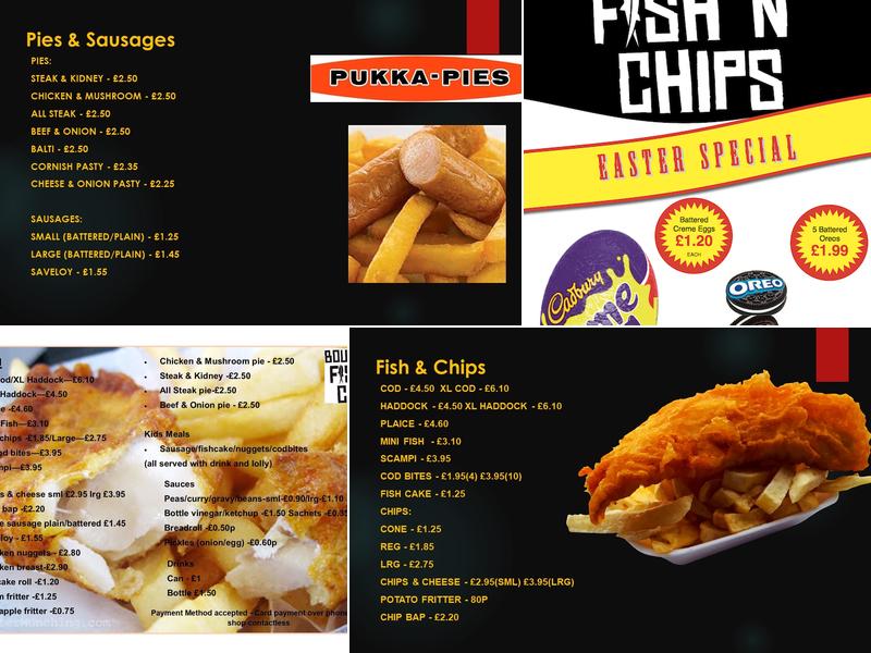 Bourne Fish N Chips Menu