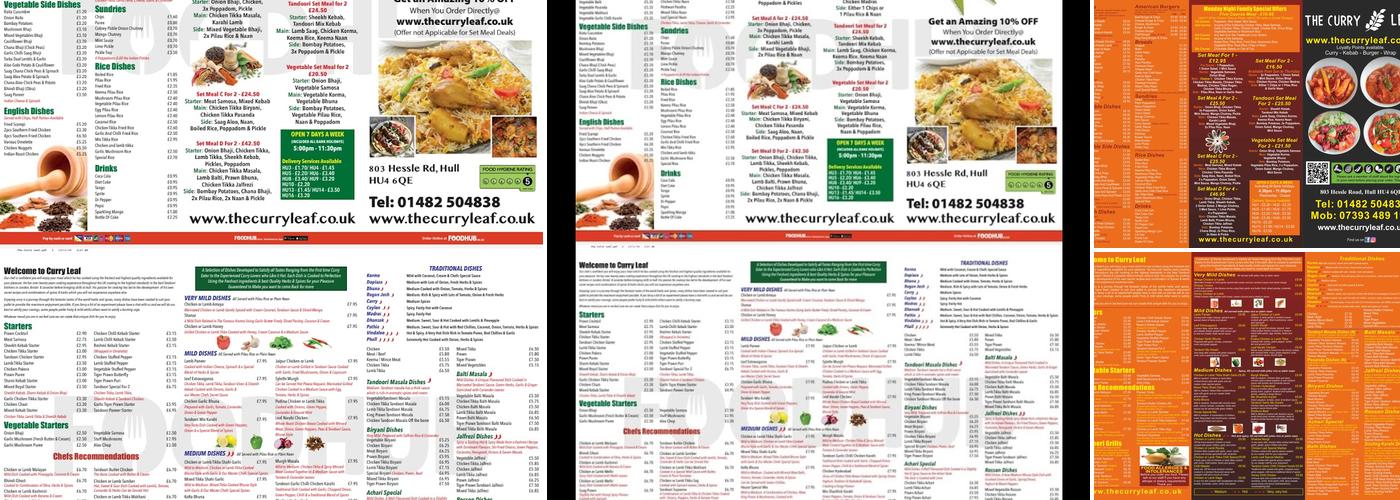 The Curry Leaf Menu