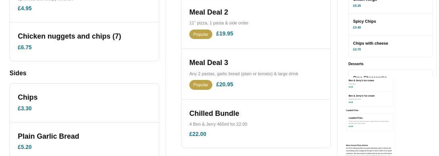 Scoozi Pizza Liverpool Menu