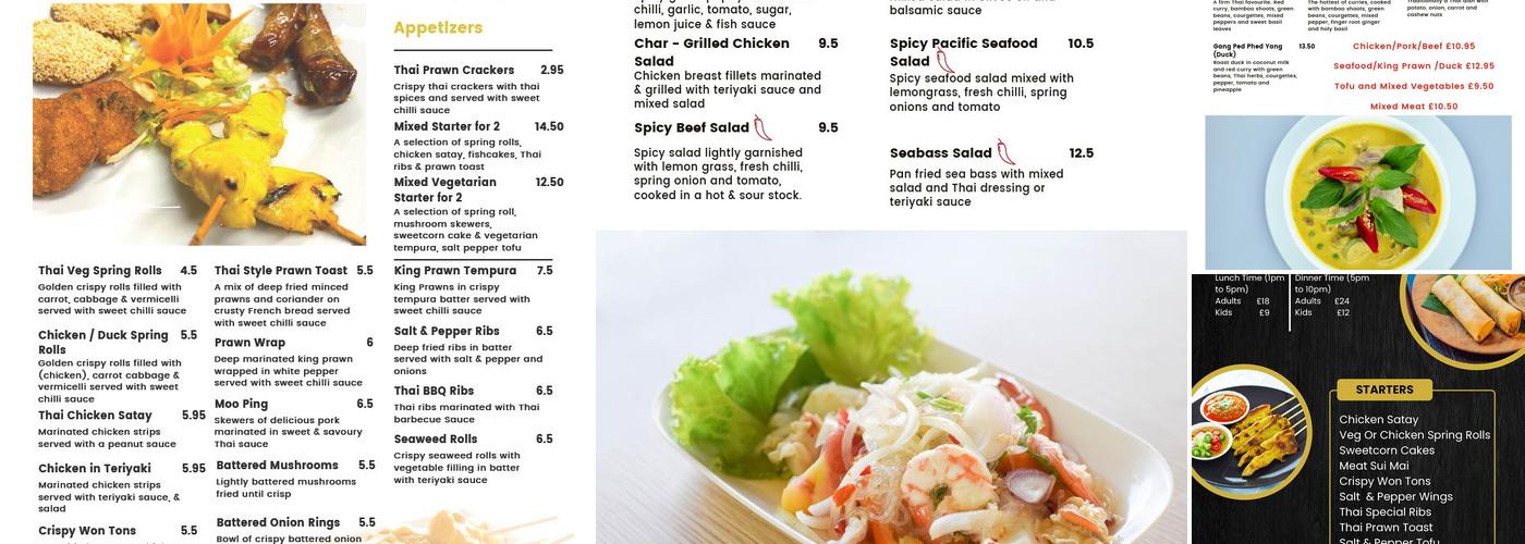 Phi Thai Menu