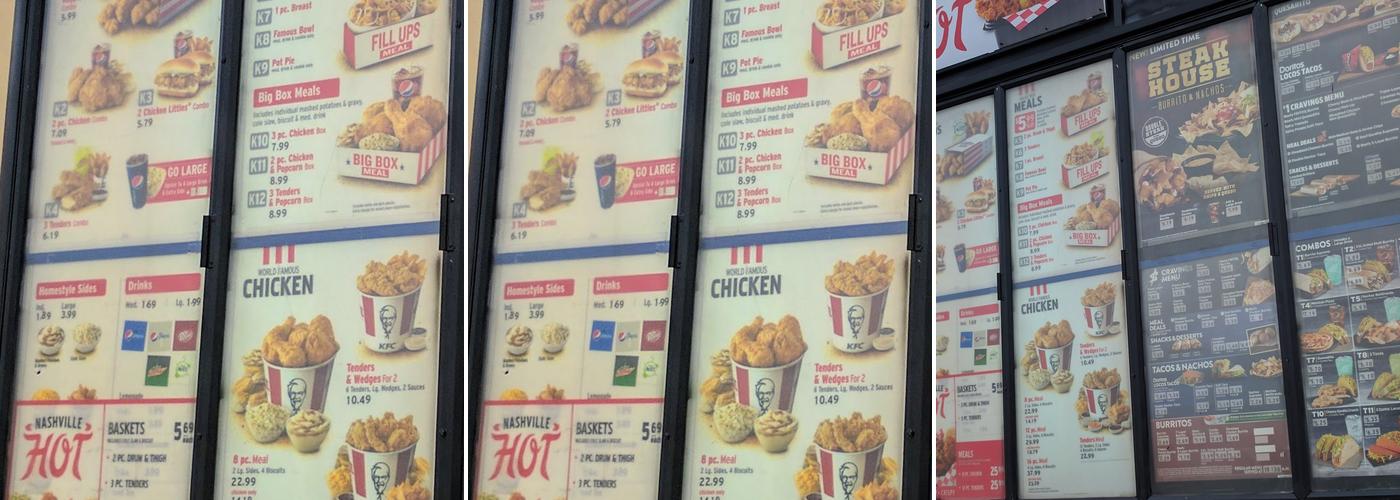 KFC Menu