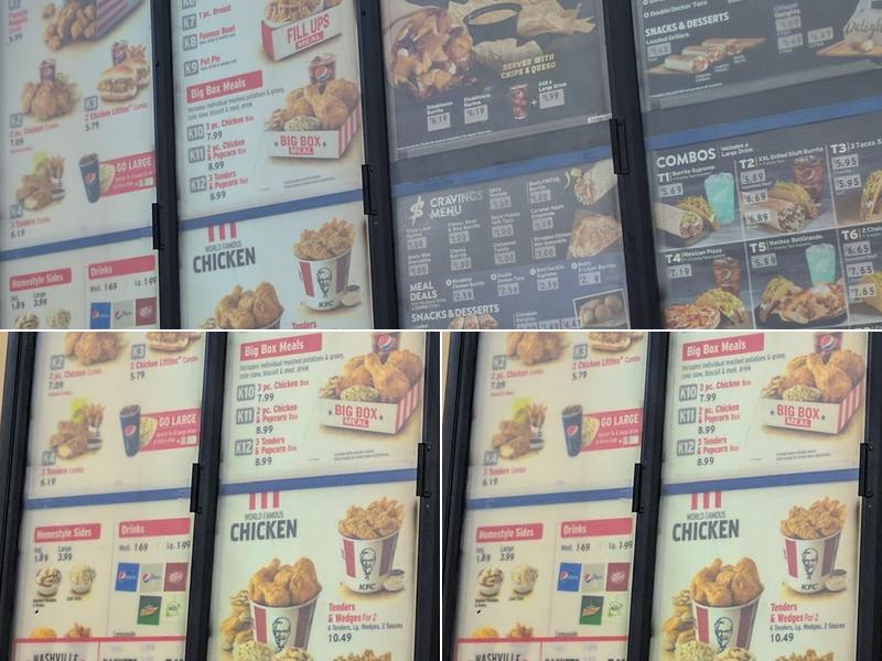 KFC Menu