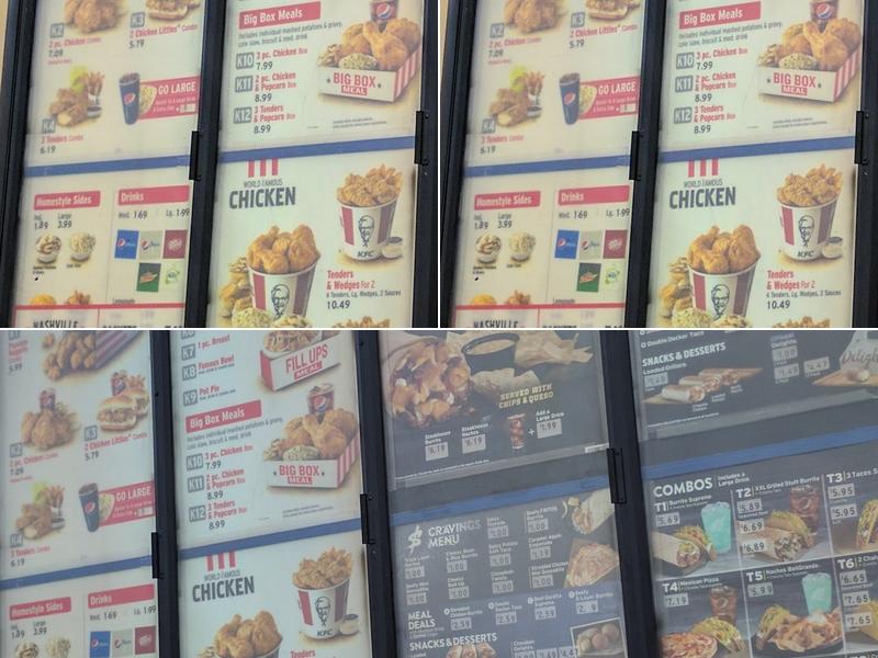 KFC Menu