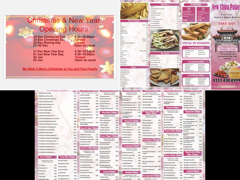 New China Palace Menu