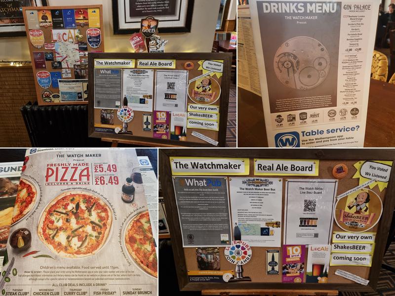 The Watch Maker - JD Wetherspoon Menu