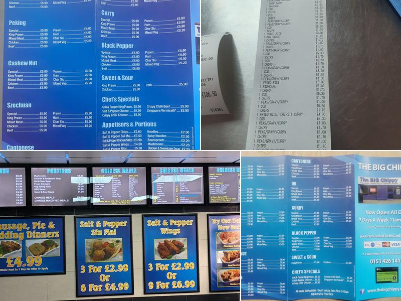 The Big Chippy Menu