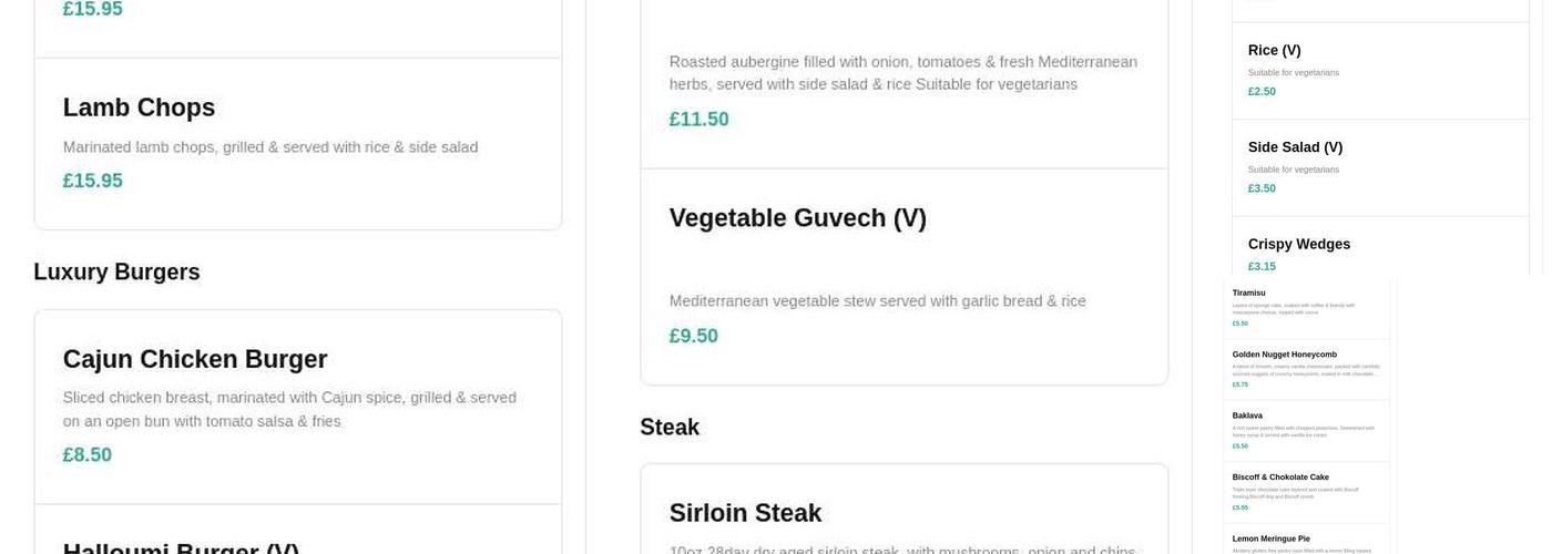 The Mediterranean kitchen Menu