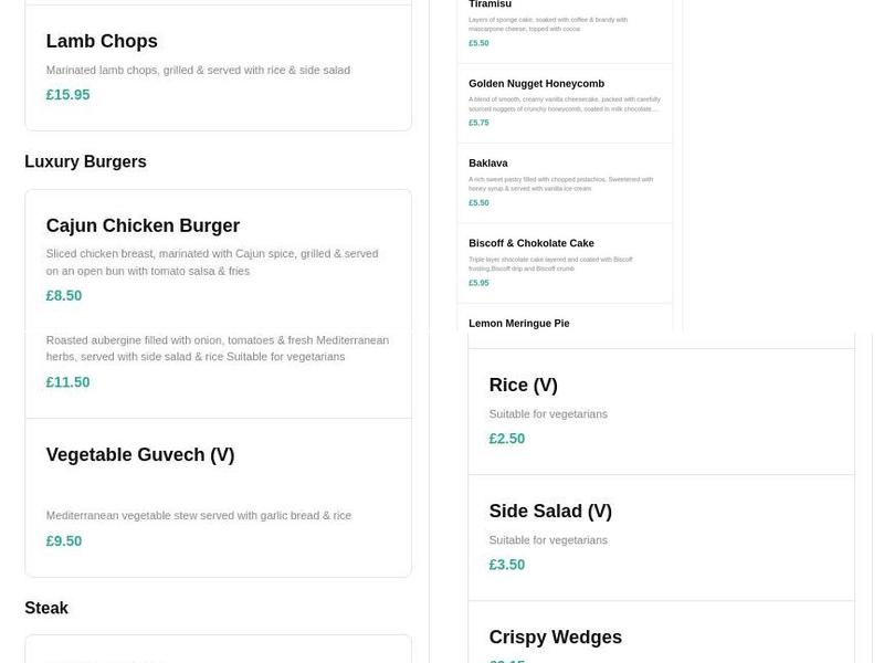 The Mediterranean kitchen Menu