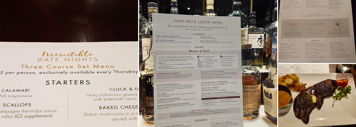 Miller & Carter Colchester Menu