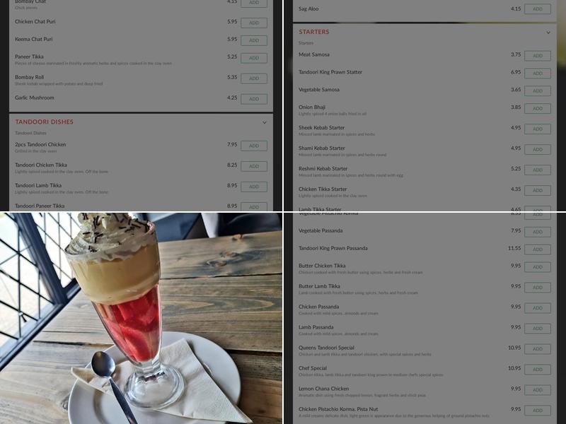 Queens Tandoori Menu